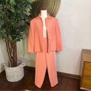 Coral Vintage Bleyle Quilted Jacket w/pants - Size Medium